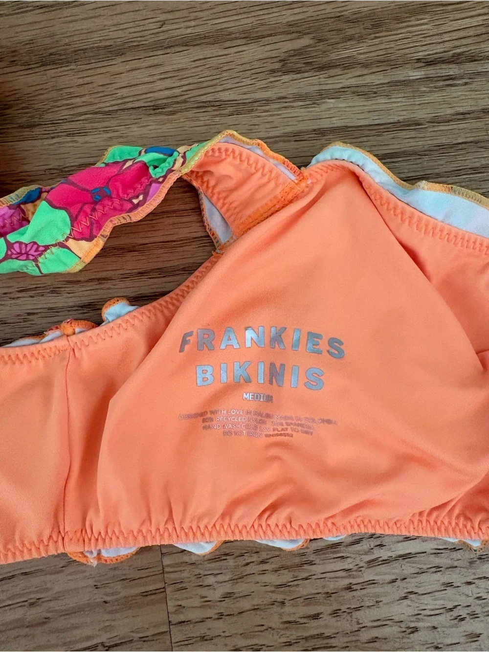 Frankie's Bikinis Orange Floral Tie-Side Bikini